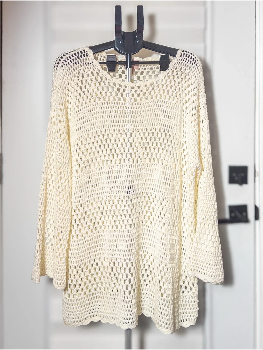 Show Me Your MuMu Cream Crochet Coverup Tunic XL